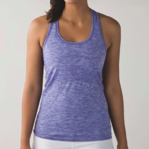 Lululemon Swiftly Tech Racerback Heathered Iris Flower Purple Lavender Size 6 - Picture 3 of 10